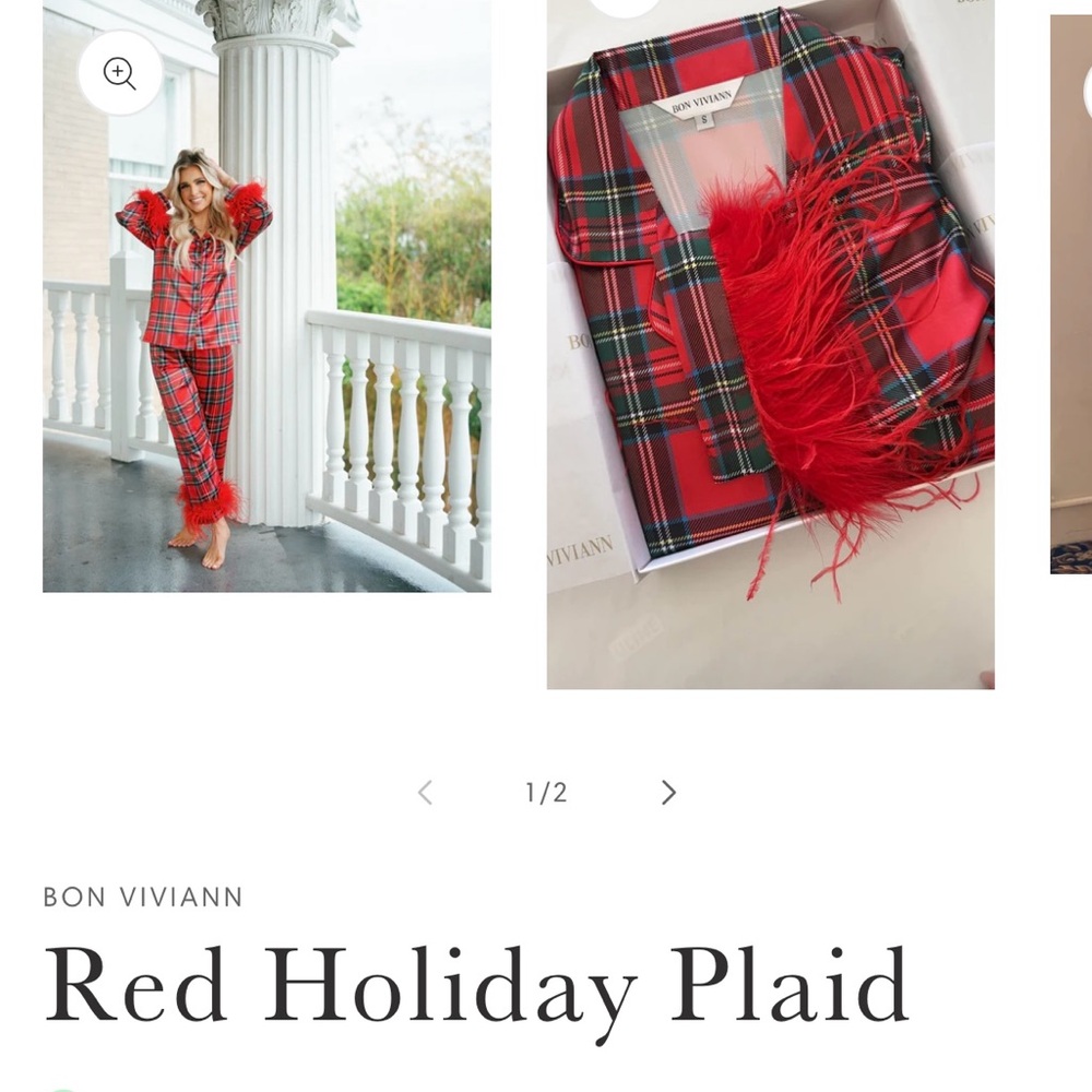 Holiday plaid pajamas size L